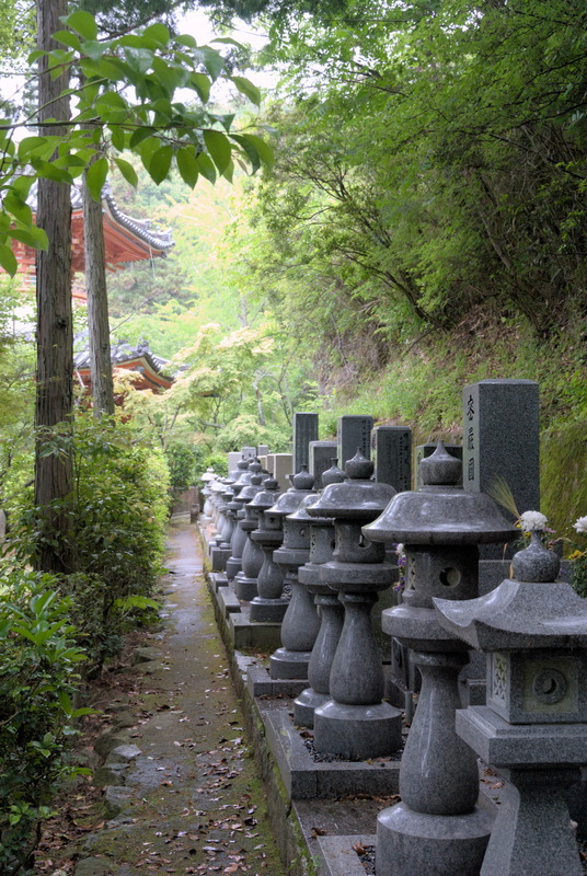 Derrière la pagode, un cimetière (en réalité, il y a des petits cimetières de ce genre un peu partout dans le complexe